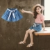 Quần short denim bé gái 2019 mới cho bé mùa hè đầm bé gái ngoại hình mặc quần hot trẻ em quần cotton mỏng - Quần jean thoi trang tre em Quần jean