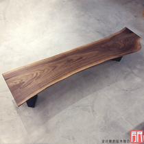 North American Black Walnuts Natural Side Solid Wood Log Strip Bench Meeting Restaurant reception Long bench Home Changing Shoes stool