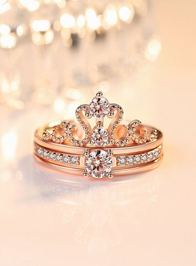 时尚两戴皇冠戒指指环