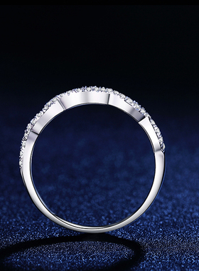 莫桑石麻花戒指时尚温柔