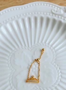 莫桑石微镶皇冠链条戒指