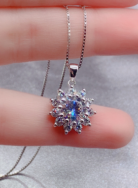 银镀金吊坠女太阳花项链锁骨链