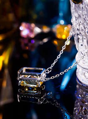 枕形方形碎钻项链时尚