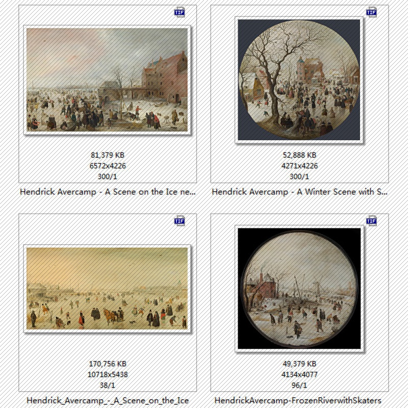 K116【荷兰】阿维坎普（Hendrick Avercamp）油画高清网传图库 - 图0