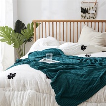 New Pint Green All Cotton Magenta Tattoo Knit Blanket Wool blanket multicolor Breathable Air Conditioning Blanket Hotel Sofa tapestry