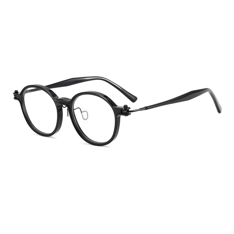 匠心手造TAVAT同款RLT5883板材纯钛时尚男女复古椭圆近视眼镜框架 - 图3