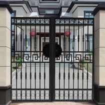 Outdoor Iron Art Double Open Gate Garden Countryside Villa Door Single Open Door Small Courtyard Gate Self-built Yard Gate Custom