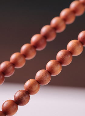 新中式奶香天然檀木和田跑环转运双圈手串国风简约玉石手链男女款