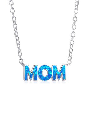 新款Opal澳宝母亲节日系列锁骨链蓝色MOM 妈妈吊坠澳宝项链