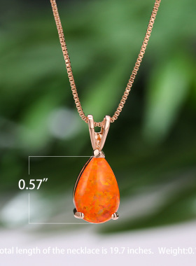 水滴形欧泊项链生日礼物吊坠