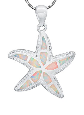 新款ins澳宝女款时尚夏季锁骨链蓝色澳宝海星项链澳宝海洋星吊坠