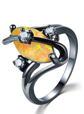 欧美风马眼天然锆石戒指新品