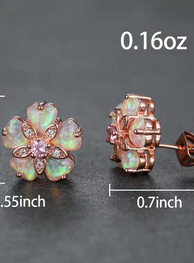 新款跨境樱花澳宝耳钉简约个性小众轻奢优雅耳钉耳饰