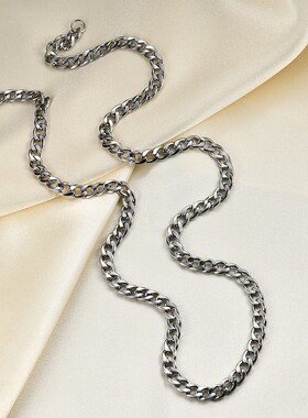 新款跨境欧美费加罗链毛衣链6mm不锈钢男时尚流行个性项链配饰女