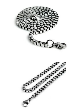 新款厂家 316不锈钢项链钛钢配链2mm2.5mm粗盒子链盒子链链条