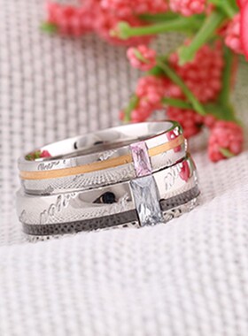 新款欧美ins网红小红书创意时尚简约情人节礼物520情侣戒指 指环