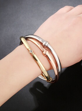 韩版锆石多圈百搭手环明星同款