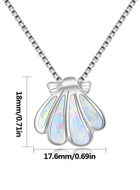 新款项链女欧美时尚饰品白色澳宝贝壳项链扇贝吊坠毛衣链欧珀