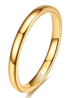 新款欧美跨境2MM宽简约钨钢尾戒气质情侣对戒时尚百搭戒指女