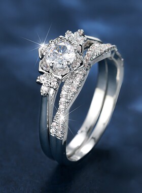 新款跨境SHEINTemu爆款欧美时尚戒指豪华复古澳宝戒指