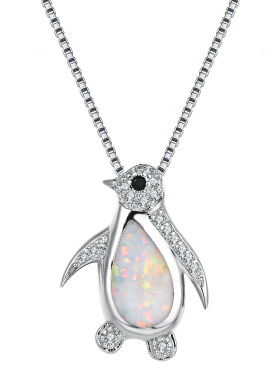 白金欧泊项链吊坠新品热销