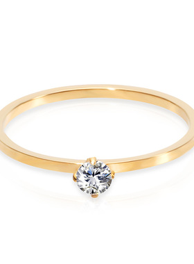 极简风钛钢锆石仙女学生珠宝戒指