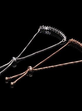 新款厂家欧美ins简约镶锆18K金个性水晶手链女士满钻锆石手链