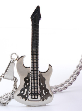 不褪色男女款钛钢吉他麻花项链