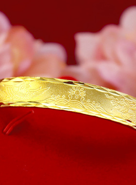 镀金现货龙凤手镯新品