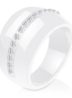 黑白陶瓷欧美风礼品情侣戒指