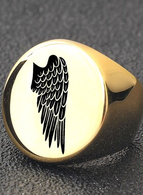 新款亚马逊欧美热卖个性22MM不锈钢自由之翼翅膀钛钢时尚圆形潮流