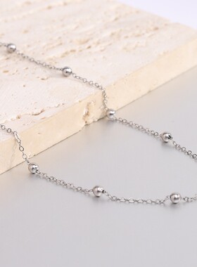 新款厂家 亚马逊个性不锈钢饰品 O字链配包珠钛钢链子配件女