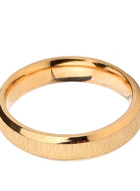 新款欧美ins时尚简约钛钢18K金3MM复古磨砂戒指个性男女厂家