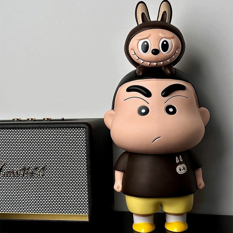 日本 卡通蜡笔小新拉布布大号手办模型摆件玩具公仔礼物玩偶正版 - 图1