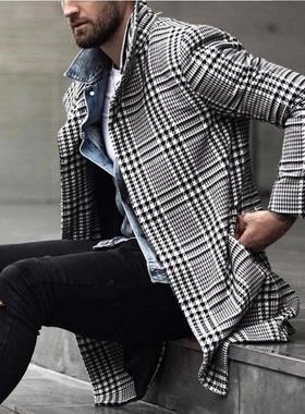 英伦大叔潮流格子休闲外套