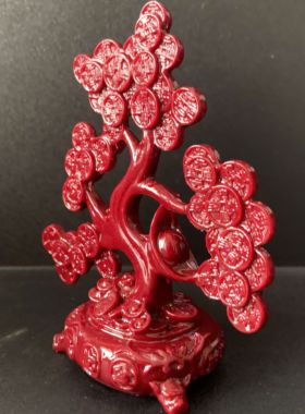 天然紫金砂摇钱树转运金钱树车摆桌摆镇宅家居店铺工艺礼品招财