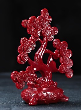 天然紫金砂摇钱树转运金钱树车摆桌摆镇宅家居店铺工艺礼品招财