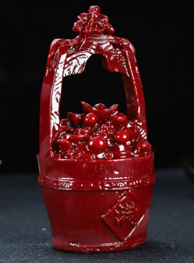 朱砂一桶金摆件聚宝盆如意元宝家居客厅工艺品办公室桌面摆设饰品