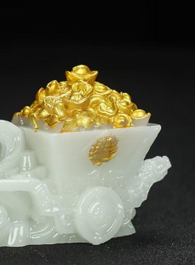 夜光马拉摆件金箱马上元宝发财拉车家居招财办公室开业礼品工艺品
