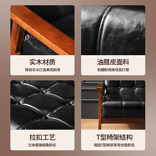 沙发复古简约现代客厅双人家庭卧室棕色组合服装店茶几沙发小户型 - 图2