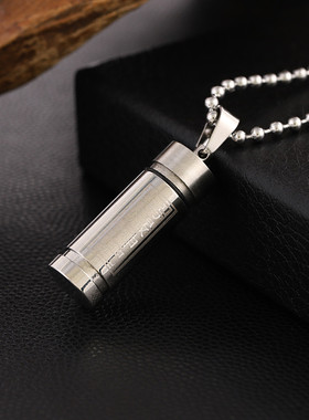 男女钛钢柱形防水楞严咒吊坠挂件