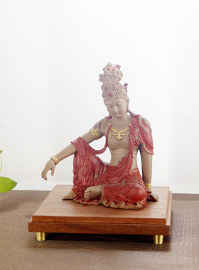 亚克力展示盒铜师傅摆件防尘罩工艺品黄金佛像茶壶实木底座罩定做