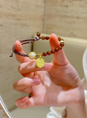 18k金吉言和田玉手链生日礼物送女友闺蜜情人手绳高级感惊喜实用