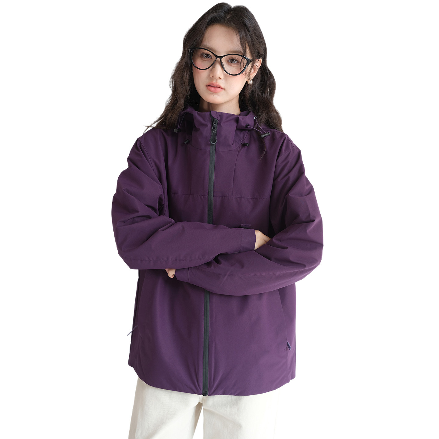 蓝若水大码女装2026春新款户外防风立领连帽外套胖MM保暖夹克开衫,淘宝优惠券,粉丝福利购,淘宝优惠卷