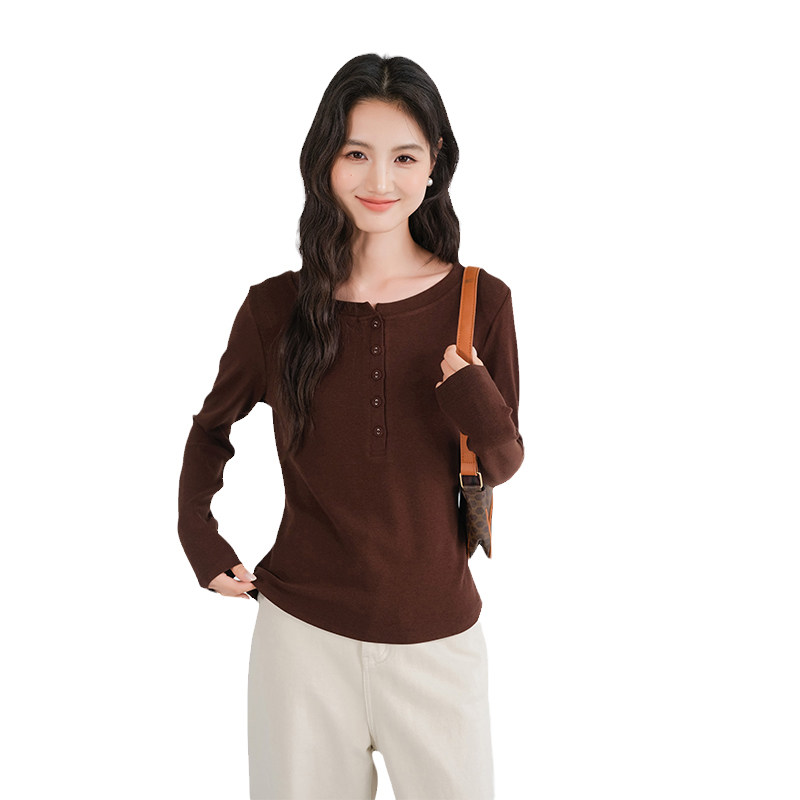 蓝若水大码女装磨毛高弹打底衫胖mm春季新款显瘦半开领内搭T恤,淘宝优惠券,粉丝福利购,淘宝优惠卷