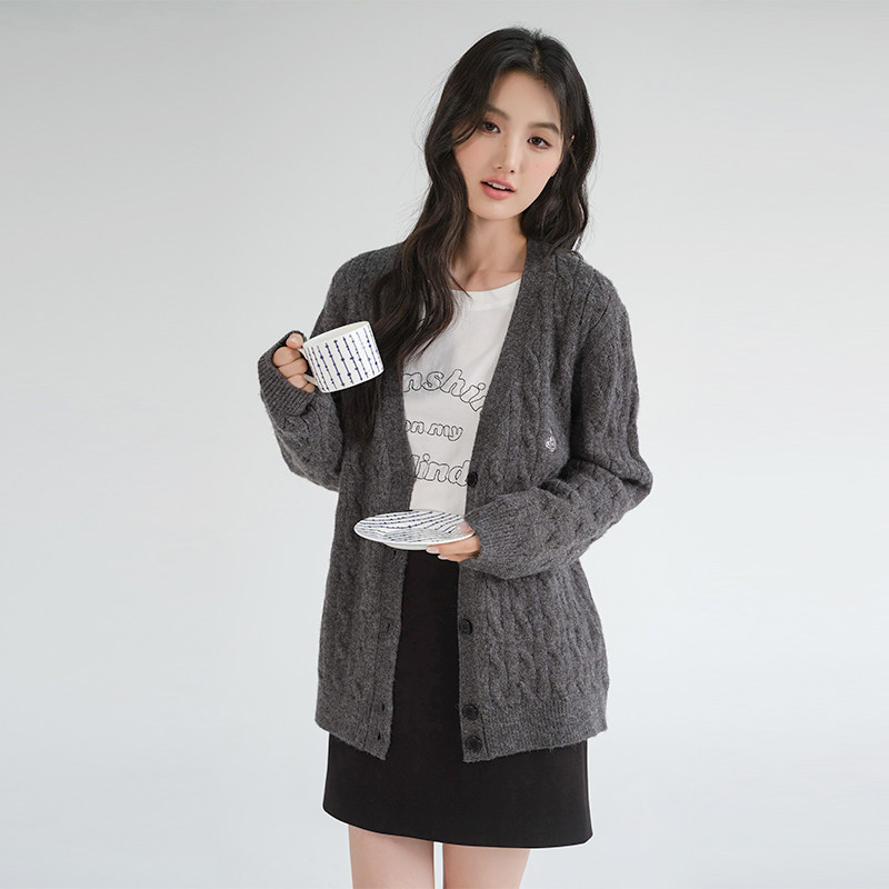 【清仓特惠】大码女装学院风V领针织开衫胖mm春装绞花毛衣外套,淘宝优惠券,粉丝福利购,淘宝优惠卷