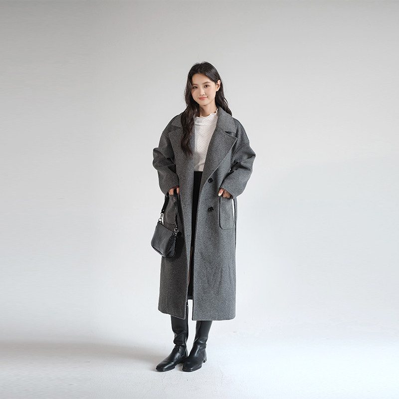 【清仓特惠】大码女装高级感长款毛呢大衣胖mm冬装双排扣V领外套,淘宝优惠券,粉丝福利购,淘宝优惠卷
