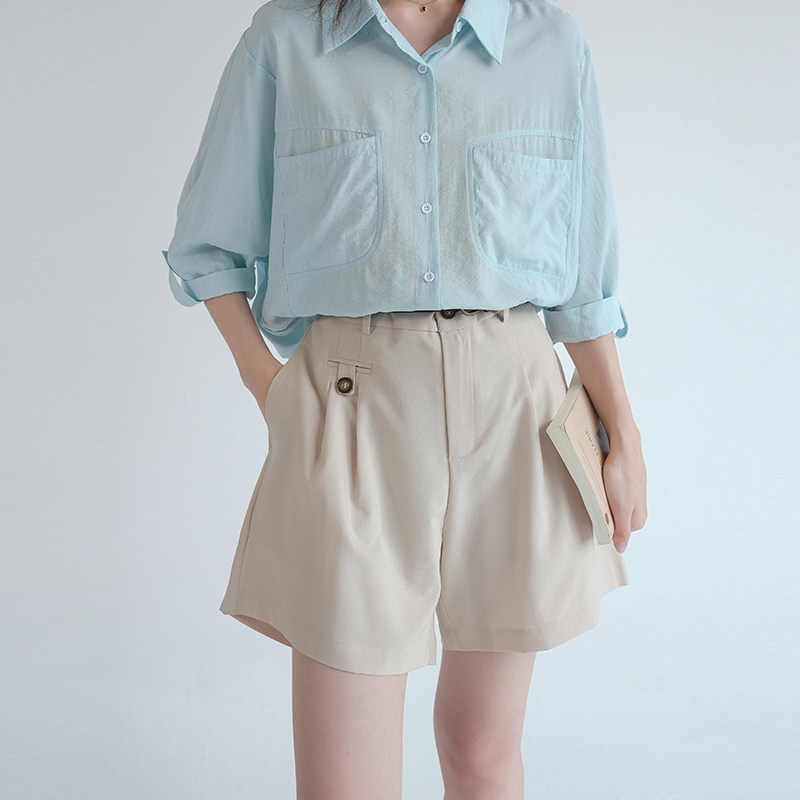 蓝若水大码女装通勤百搭A字短裤2026夏装新款胖MM高腰显瘦休闲裤,淘宝优惠券,粉丝福利购,淘宝优惠卷