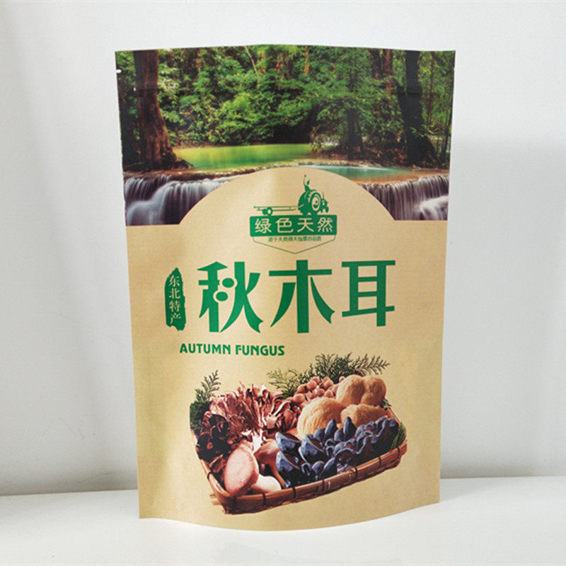 新款秋木耳自封自立包装袋批发 东北特产野生蘑菇250g包装袋 包邮