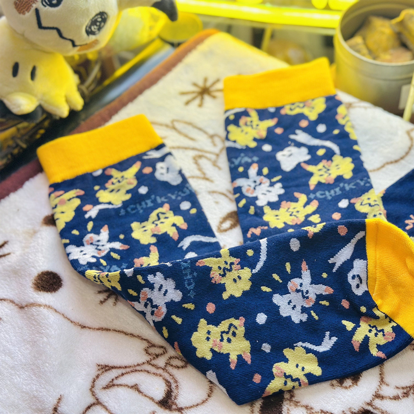 精灵宝可梦小猫怪海蓝条纹谜拟Q碎花藏青秋冬棉袜可爱男女生潮袜,淘宝优惠券,粉丝福利购,淘宝优惠卷